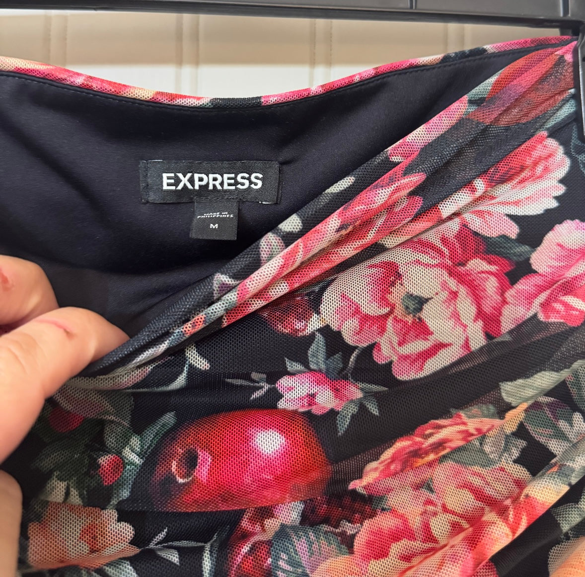 Express Floral Mesh Two Piece Set Women’s Medium/Large