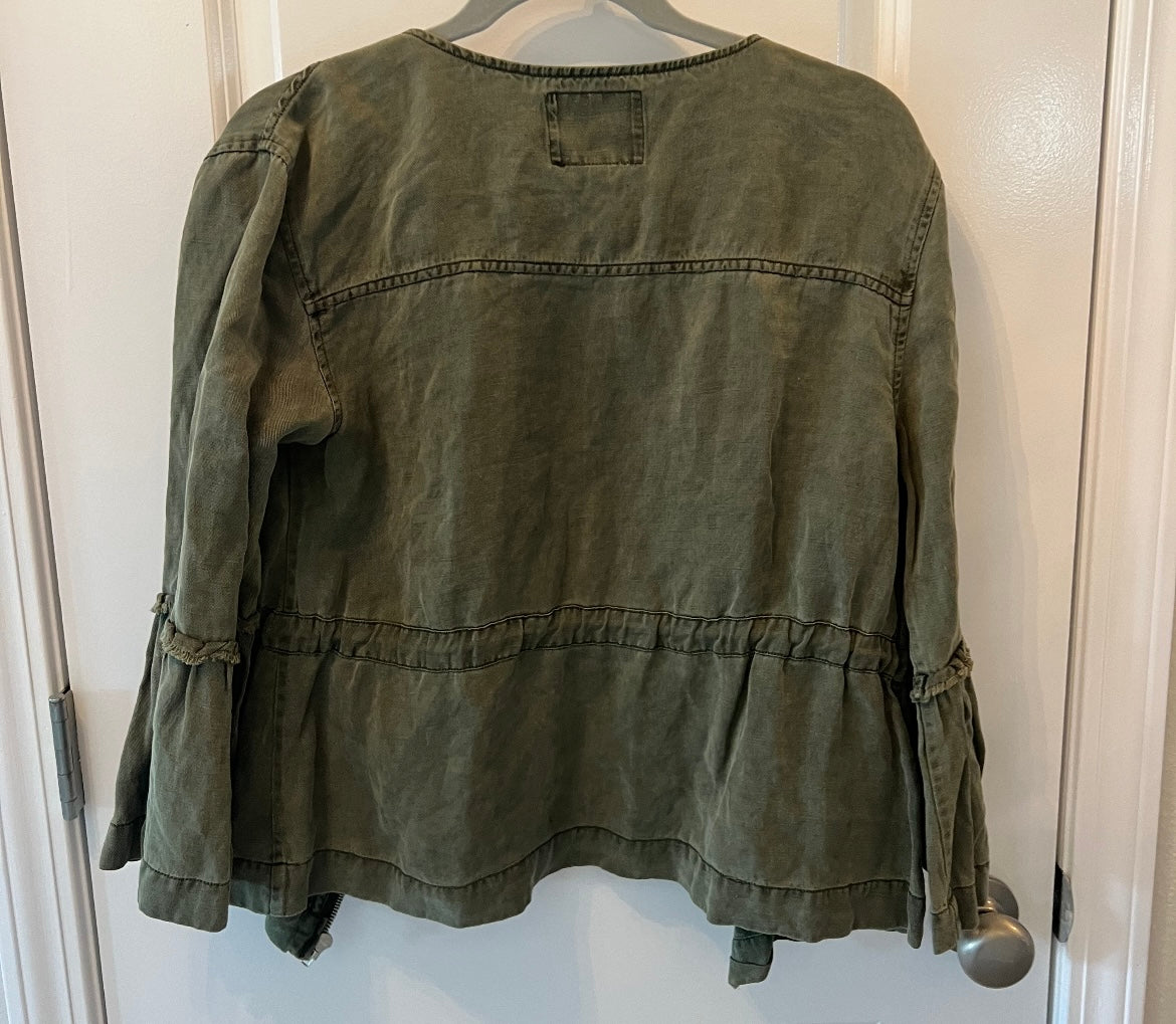 Anthropologie Sanctuary Military Frill Peplum Jacket Women’s Size Small Cadet