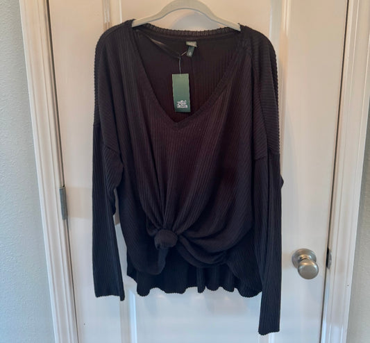 Wild Fable Knot Front Top Women’s XXL Black NWT