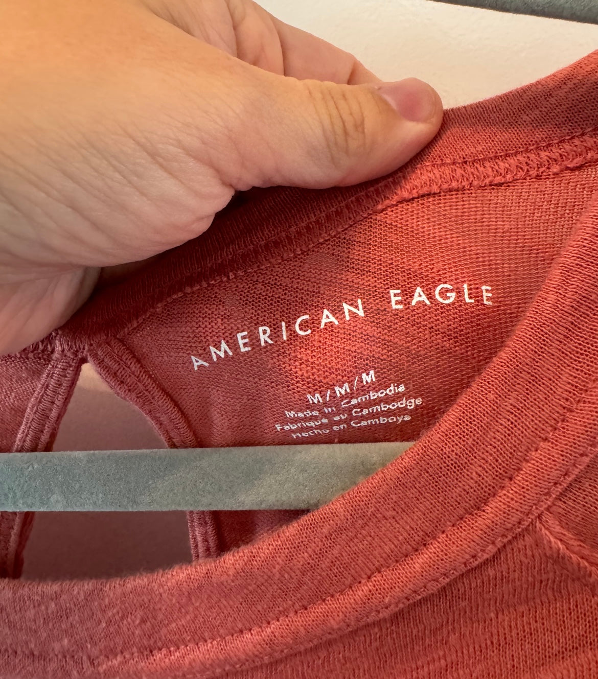 American Eagle Slub Baby Doll Top Short Sleeve Women’s Size Medium Rust