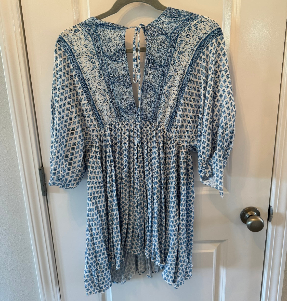 Paisley Bohemian Floral Dress Women’s Size Large Blue