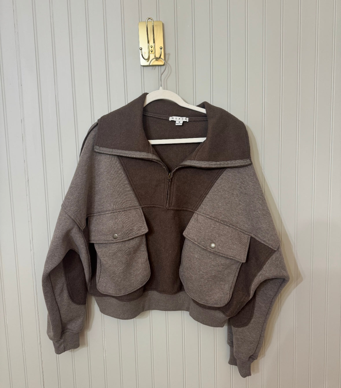 Hyfve Quarter Zip Pullover Women’s Medium Gray