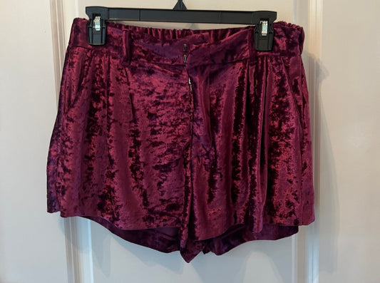 Free People At First Sight Velvet Shorts Women’s Size Small Wine