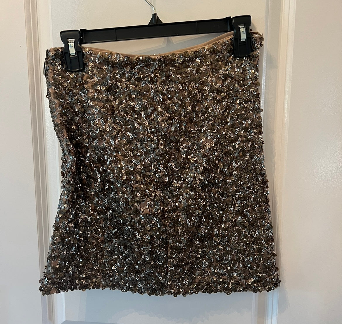 Free People Annalise Sequin Mini Skirt Women’s Size 2 Gold