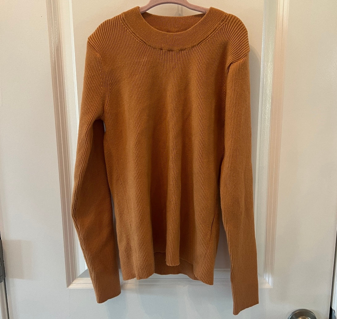 Zara Ribbed Crewneck Sweater Youth Girl’s Size 13-14 Rust Orange