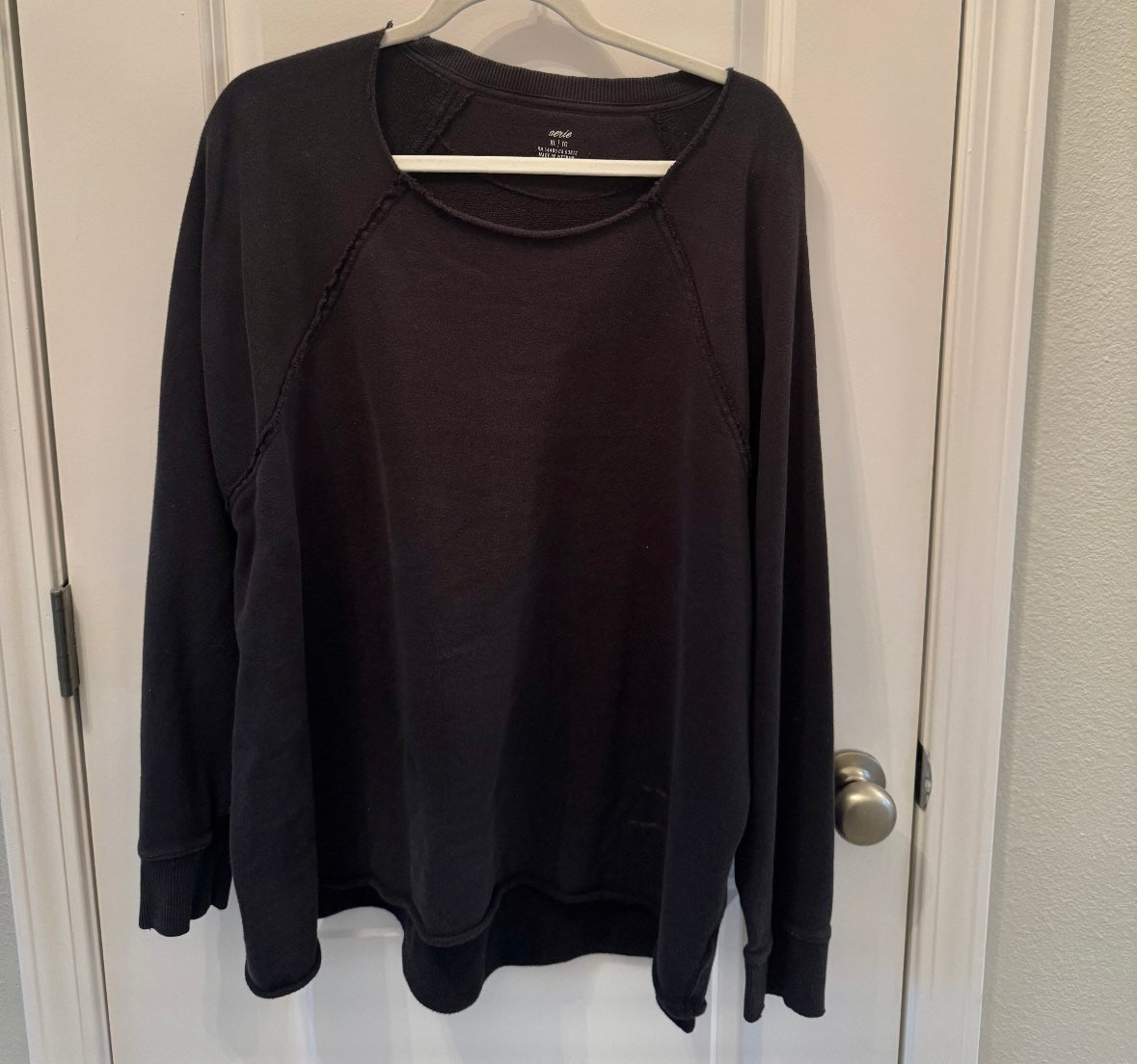 Aerie Top Sweatshirt XL Black