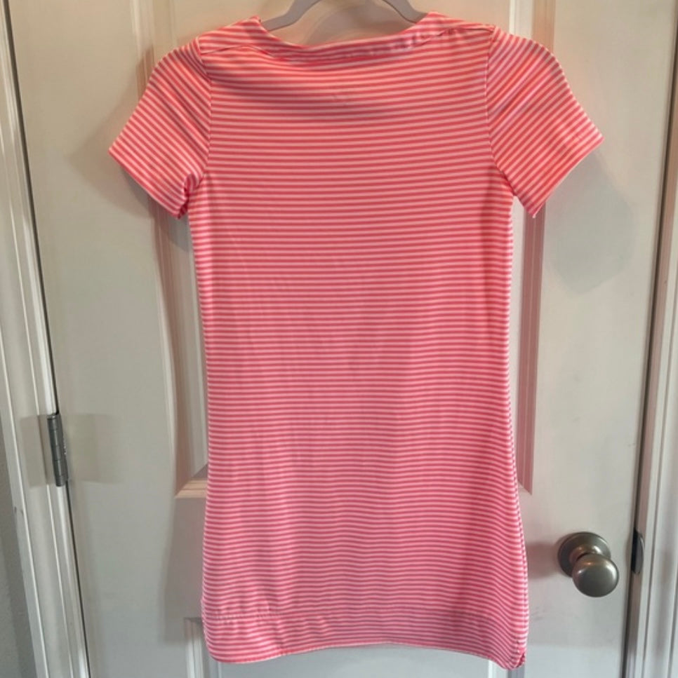 Vineyard Vines Sankaty Stripe TShirt Dress Girl’s Medium 10-12 Years Pink