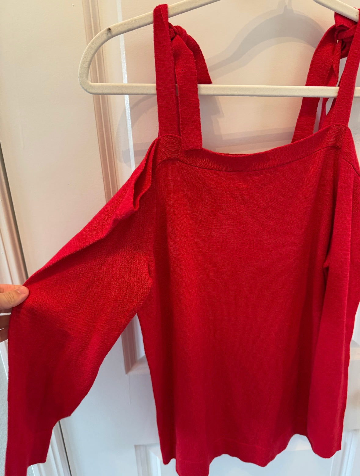 J Crew Cold Shoulder Top Women’s Medium Red NWT
