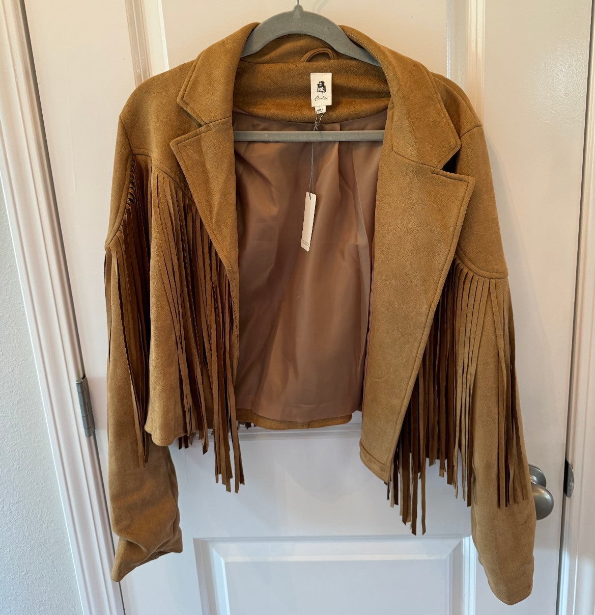 Faux Suede Western Jacket w Fringe Women’s Large NWT