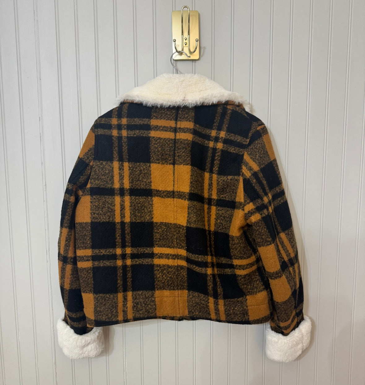 H&M Paid Jacket Faux Shearling Collar Women’s Medium