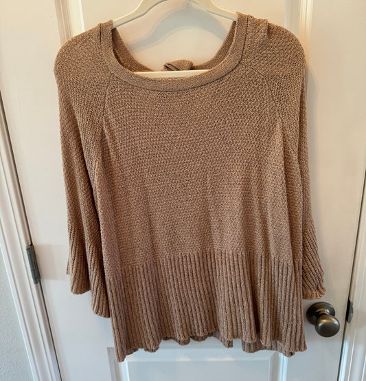 Vici Knit Sweater Tunic w Low Back Women’s Size Large Mocha