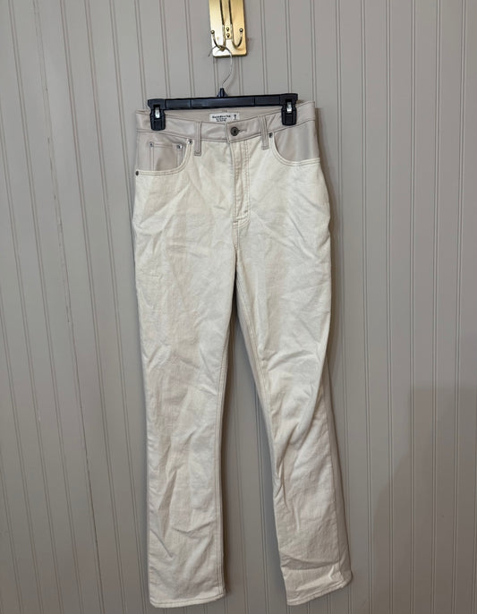 Abercrombie & Fitch Mixed Fabric 90 Slim Straight Ultra High Rise Women’s Size 28/6 L