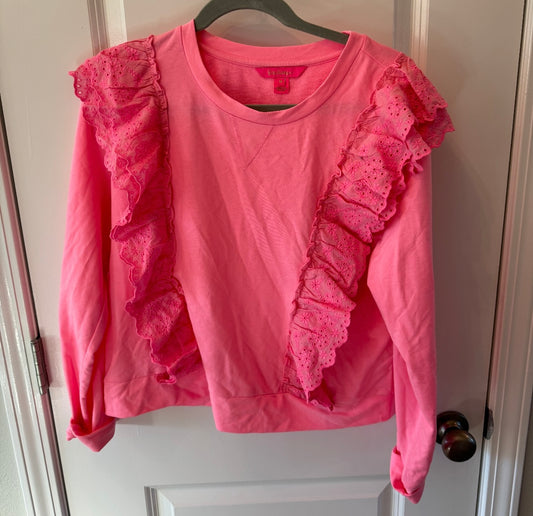 Lilly Pulitzer Deva Ruffles Top Women’s Size Medium Pink