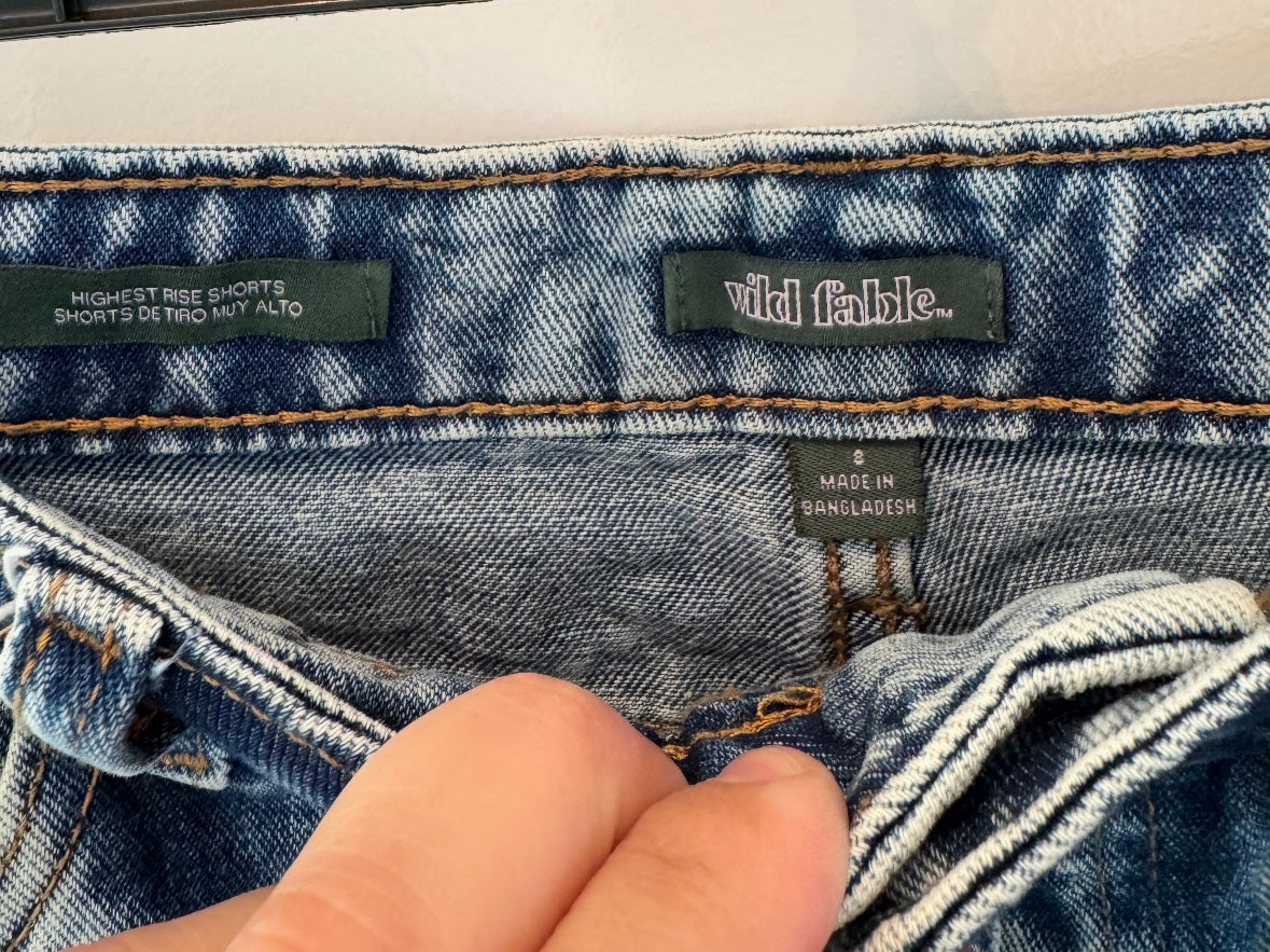 Wild Fable Highest Rise Denim Shorts Women’s Size 8