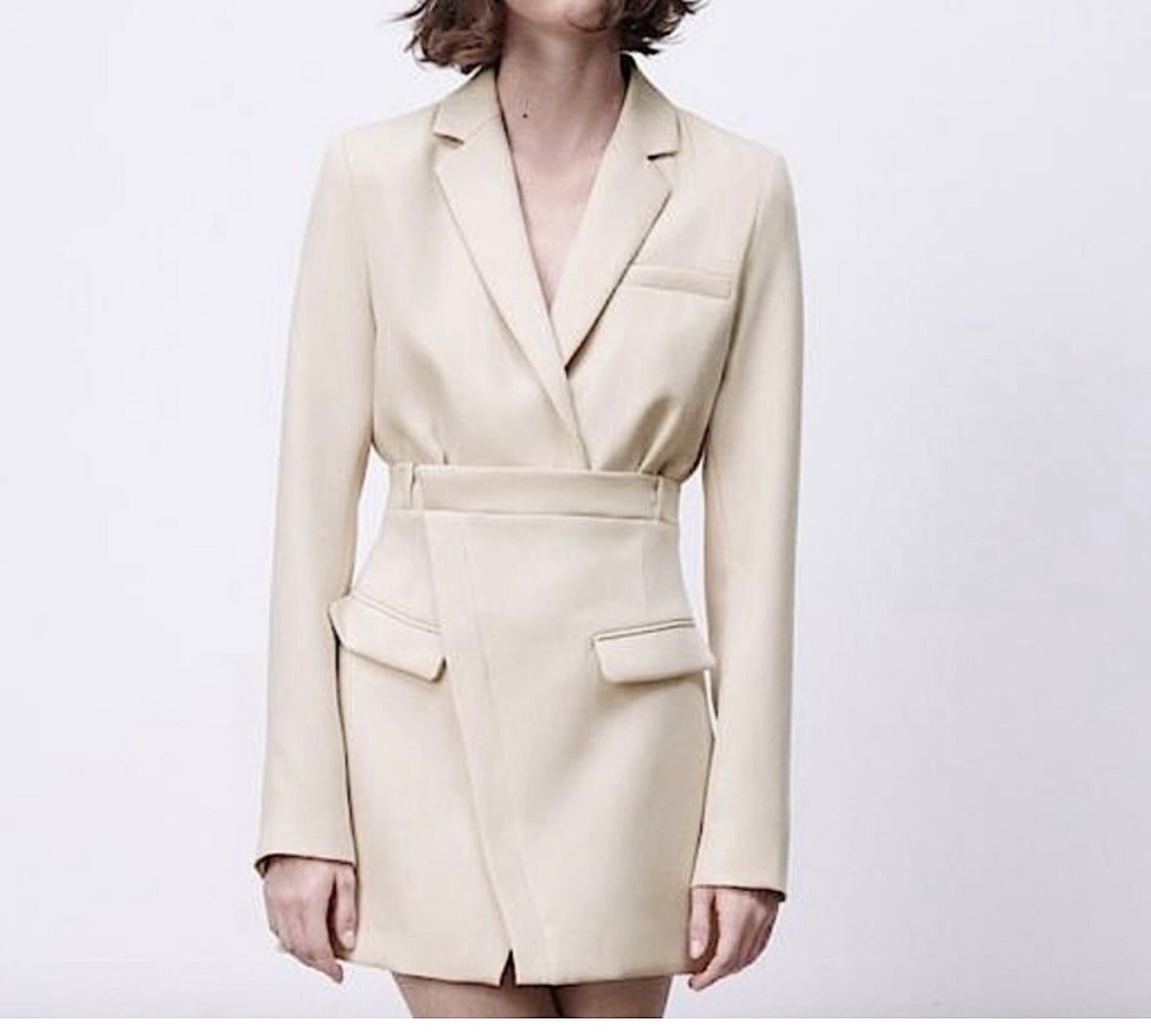 Zara Blazer Dress Women’s Size Large Cream