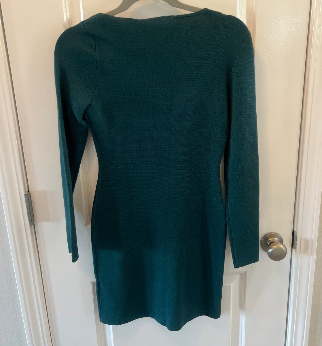 Abercrombie & Fitch Long Sleeve Exposed Zipper Knit Mini Dress Women’s Size Small Teal