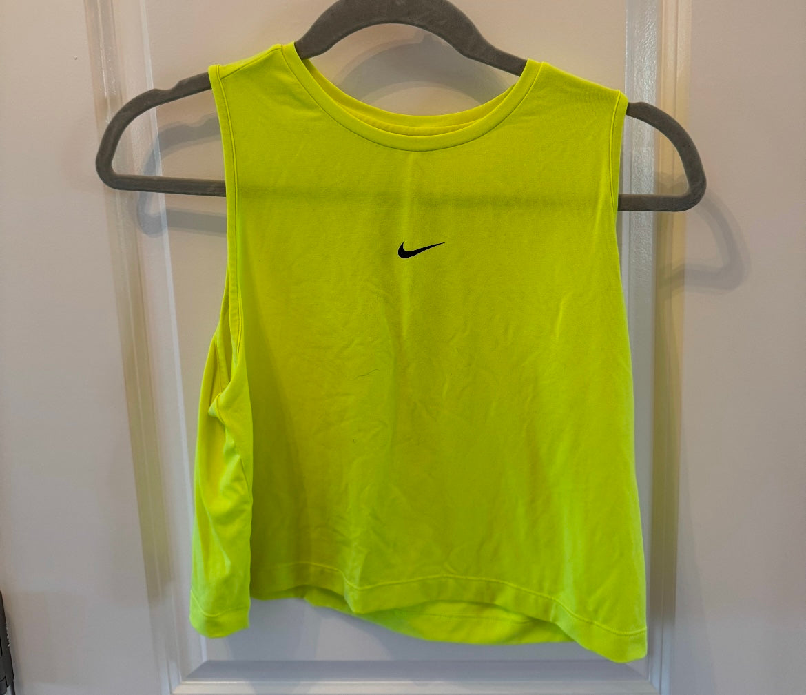 Nike Cropped Active Tank Women’s XL Neon Yellow