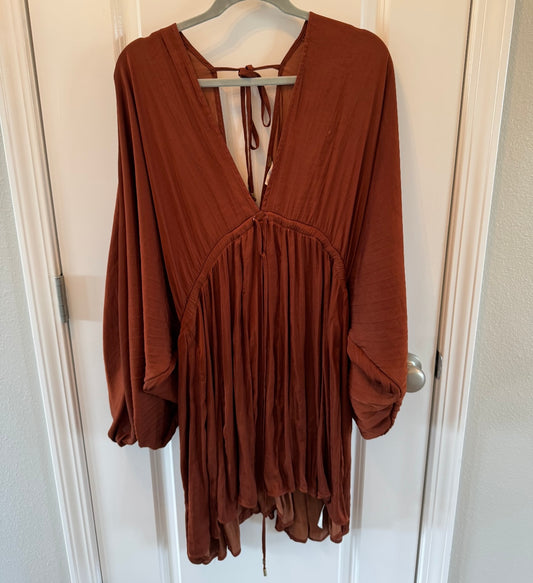 Free People Arzel Dress Women’s Large Brown