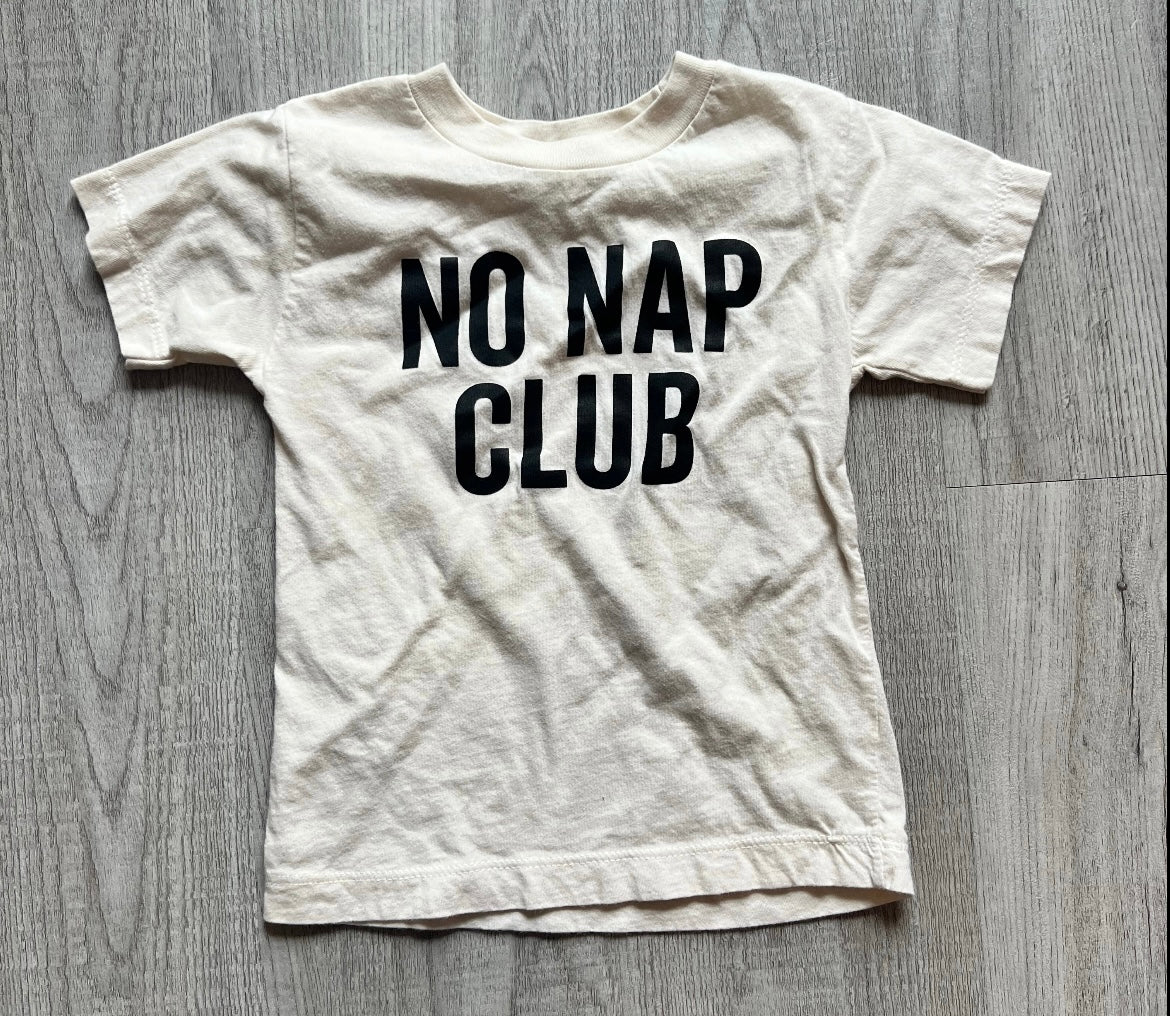 No Nap Club Graphic Tee Toddler Size 2T Cream