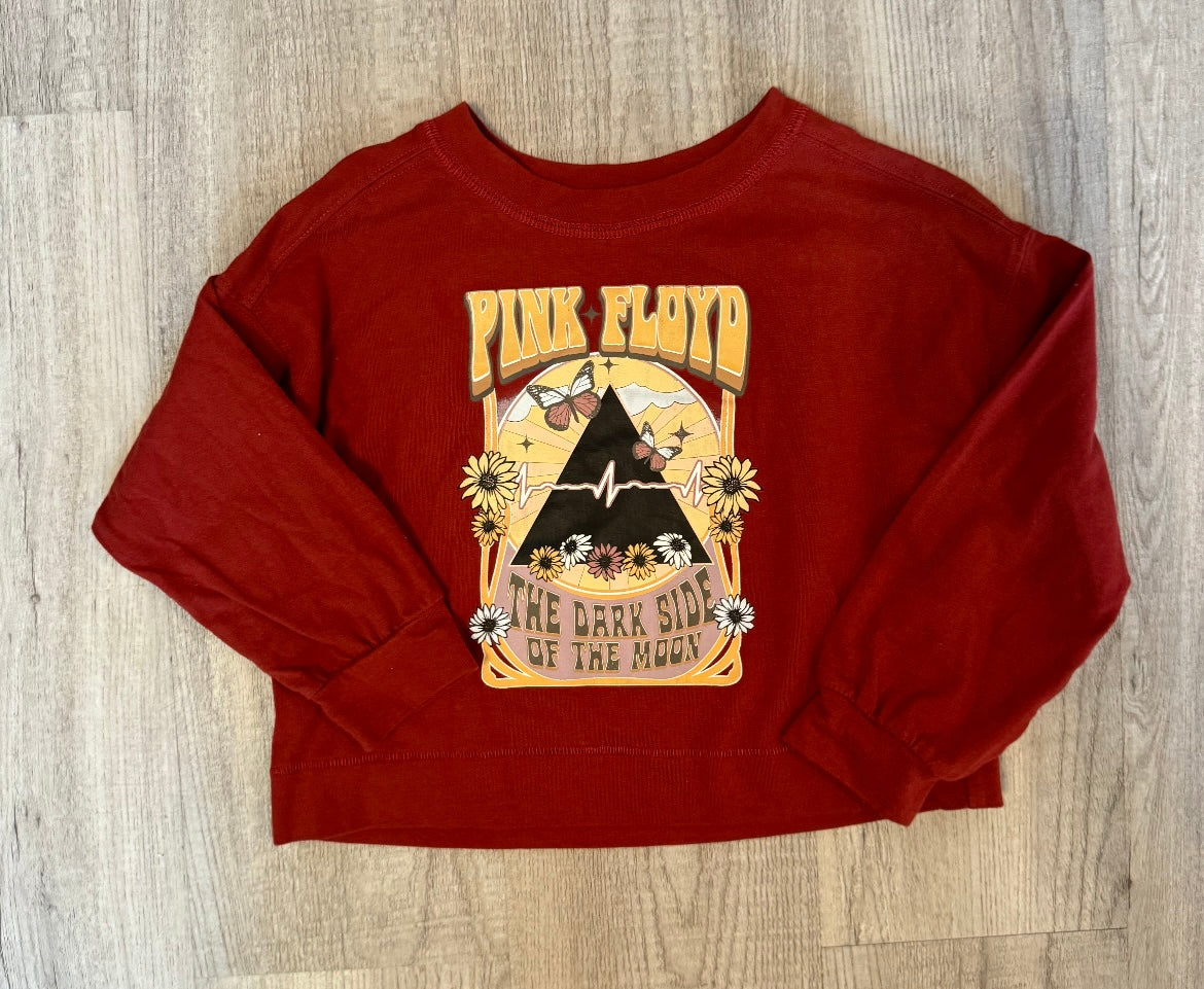 Pink Floyd Graphic Band Tee Long Sleeve Youth Girl’s Size XS (5) Burnt Rust