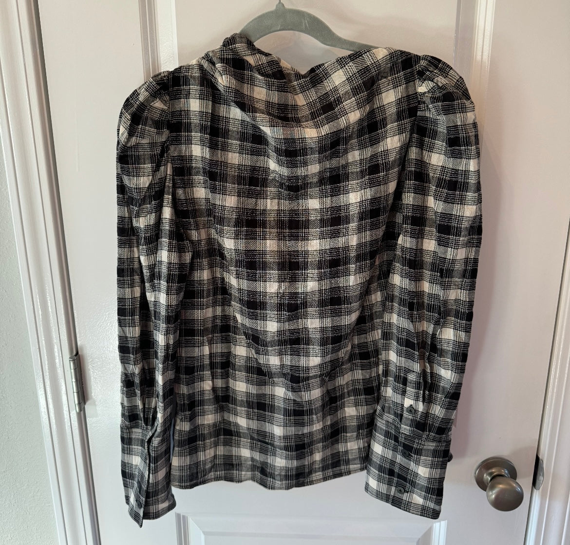 Jonathan Simkhai Rory Shirt Women’s Size Medium Black Plaid