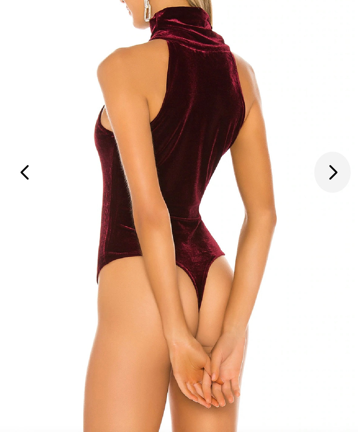 Lovers and Friends Velvet Ellen Bodysuit Women’s XS NWT Wine Red