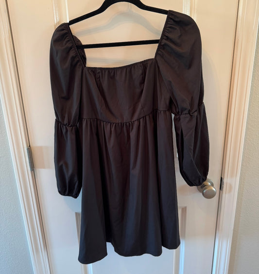 Babydoll Dress w Puff Sleeves Women’s XL Black