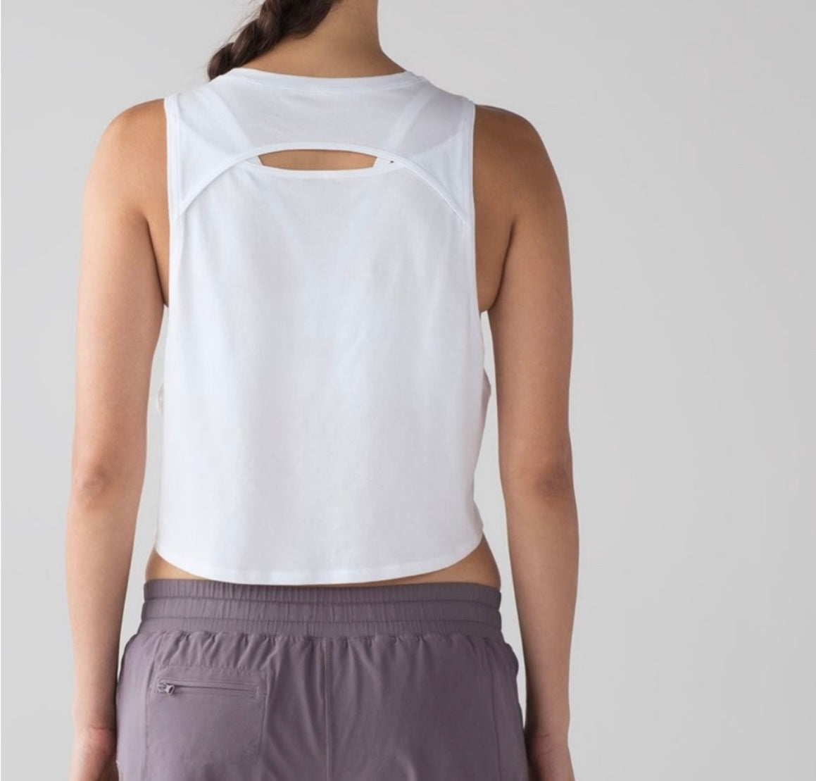 Lululemon Cut Back Crop Tank Women’s Size 8 White