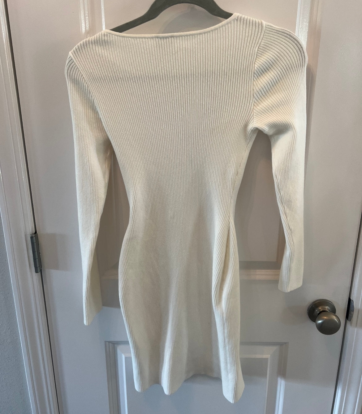 Abercrombie & Fitch Ribbed Long Sleeve Mini Dress Women’s Size Small White