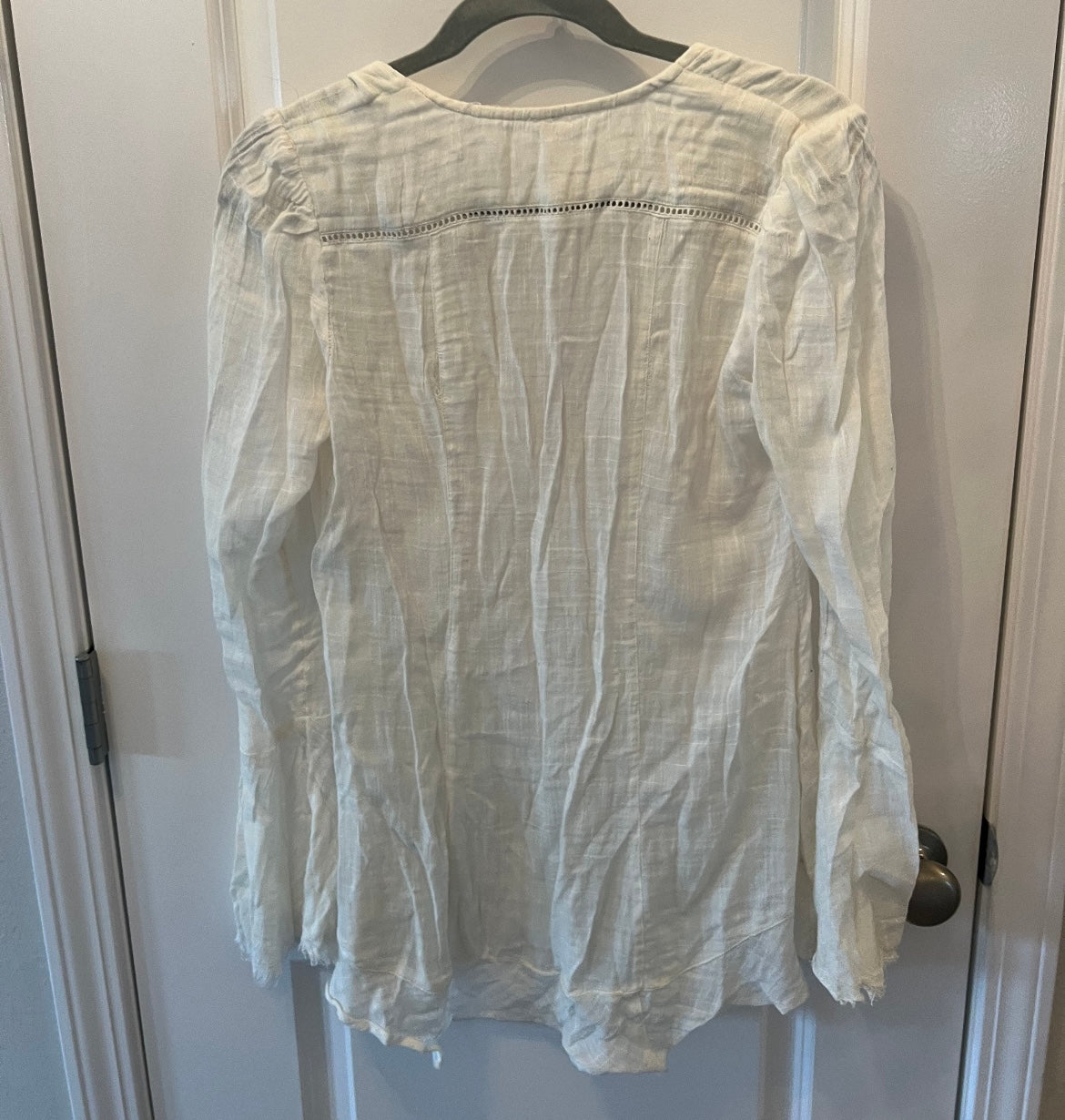 Free People Button Front Long Sleeve Shirt Women’s Size XS White