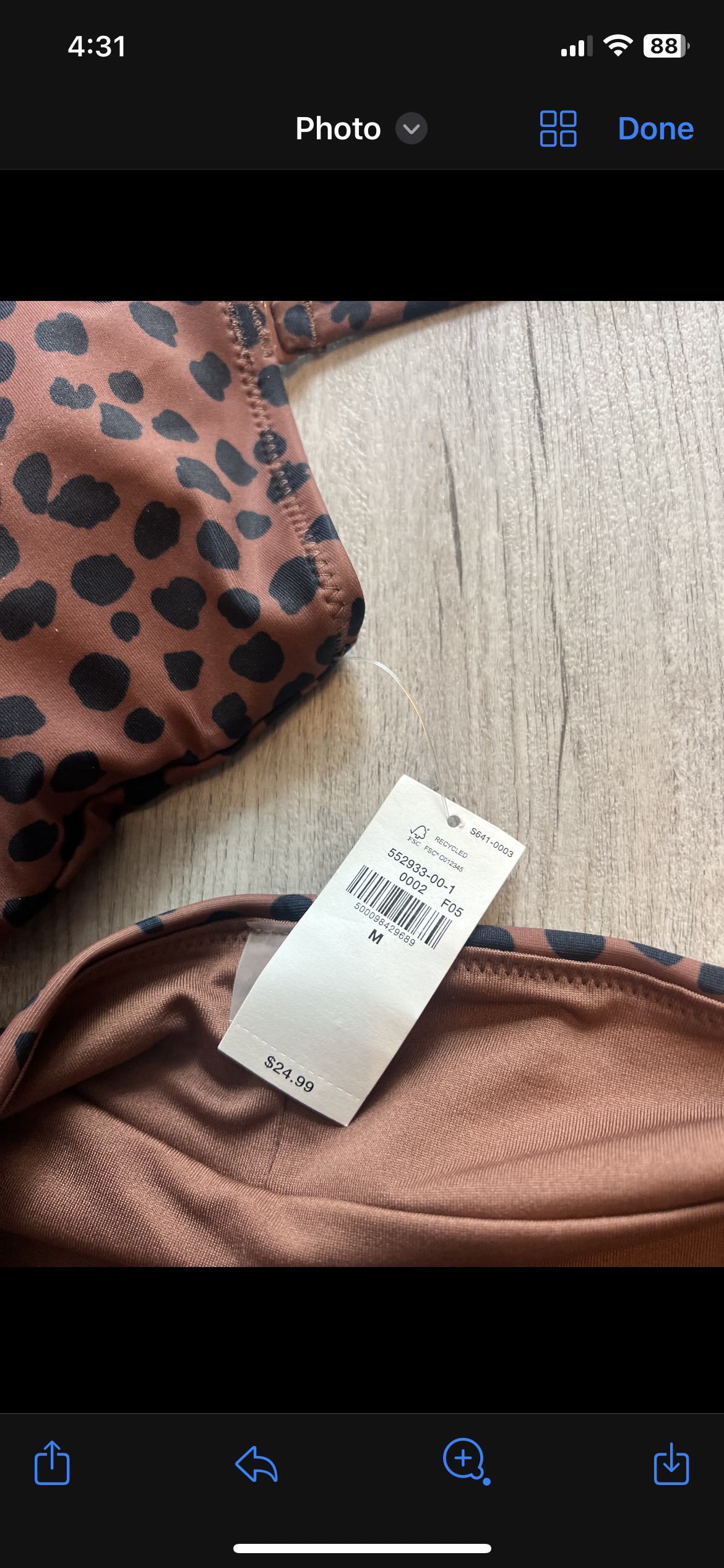 Old Navy Spotted Print High Rise Bikini Women’s Size Medium Brown