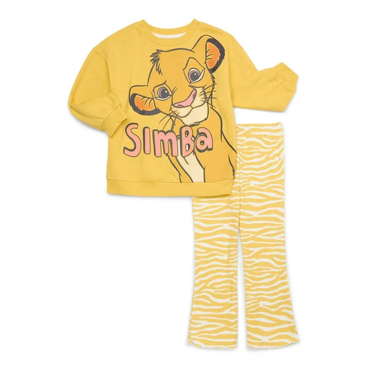 Disney Simba Graphic Sweatshirt and Leggings Matching Set Toddler Girl Size 4T NWT