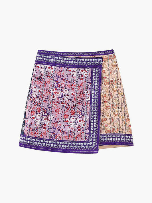 Commense Asymmetric Floral Printed Mini Skirt Women’s Medium NWT