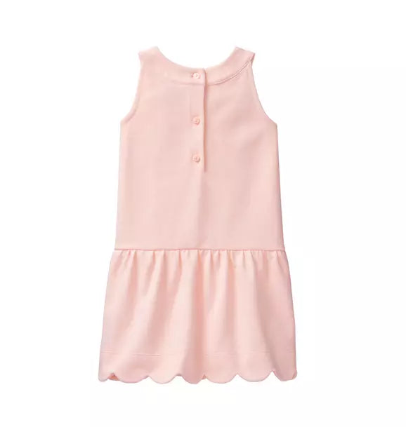 Janie & Jack Scalloped Ponte Dress Toddler Size 2T Pink
