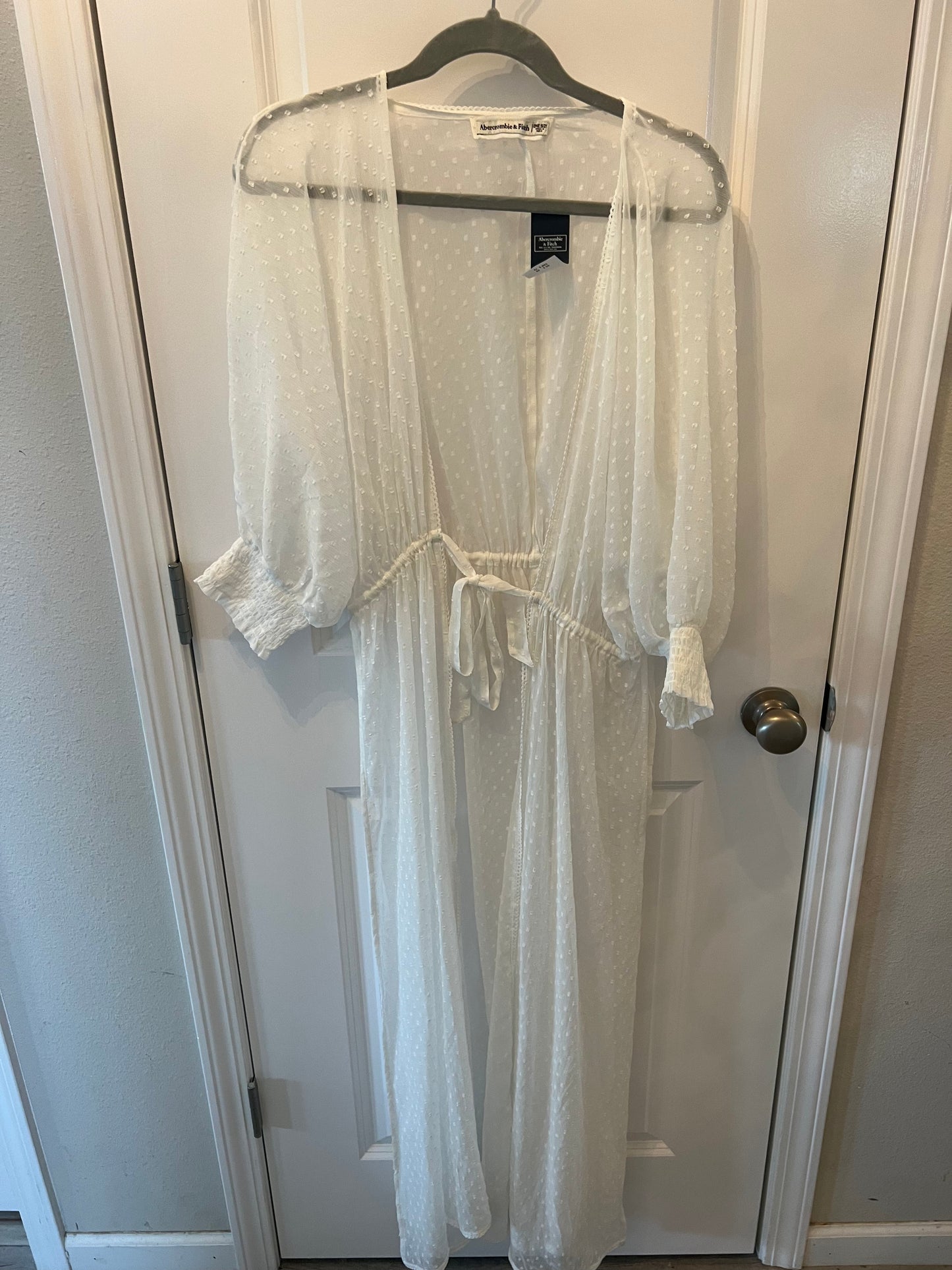 Abercrombie & Fitch Sheer Lace Duster Kimono Women’s One Size White