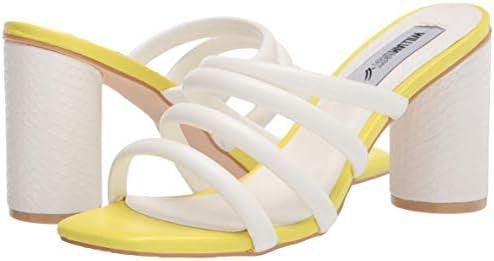 William Rast Square Toe Chunky Heel Sandals Women’s Size 6.5 White