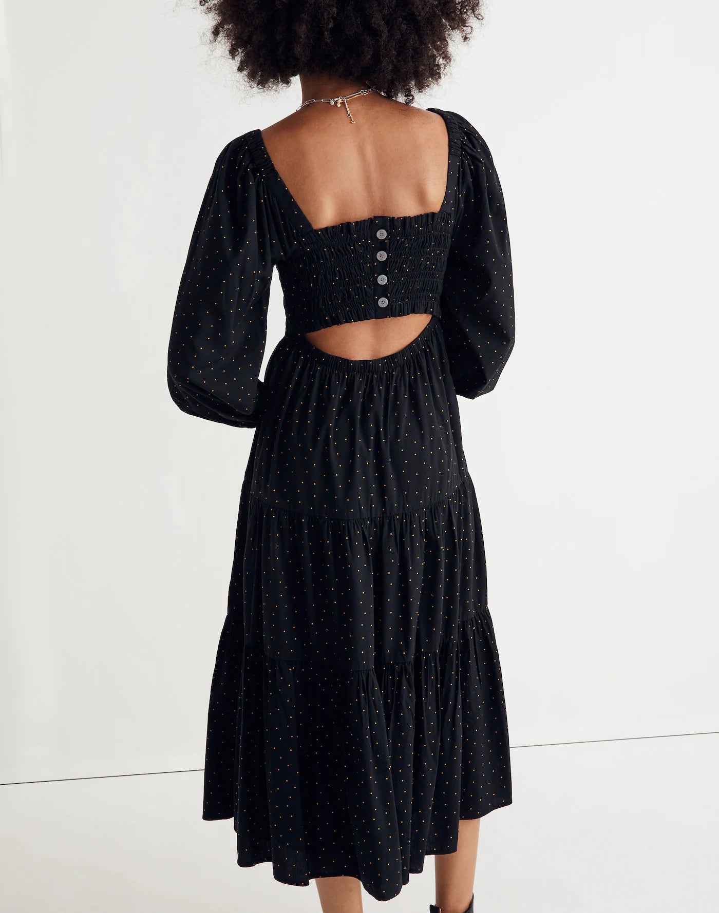 Madewell Lucie Tiered Midi Dress Women’s Medium Polka Dot