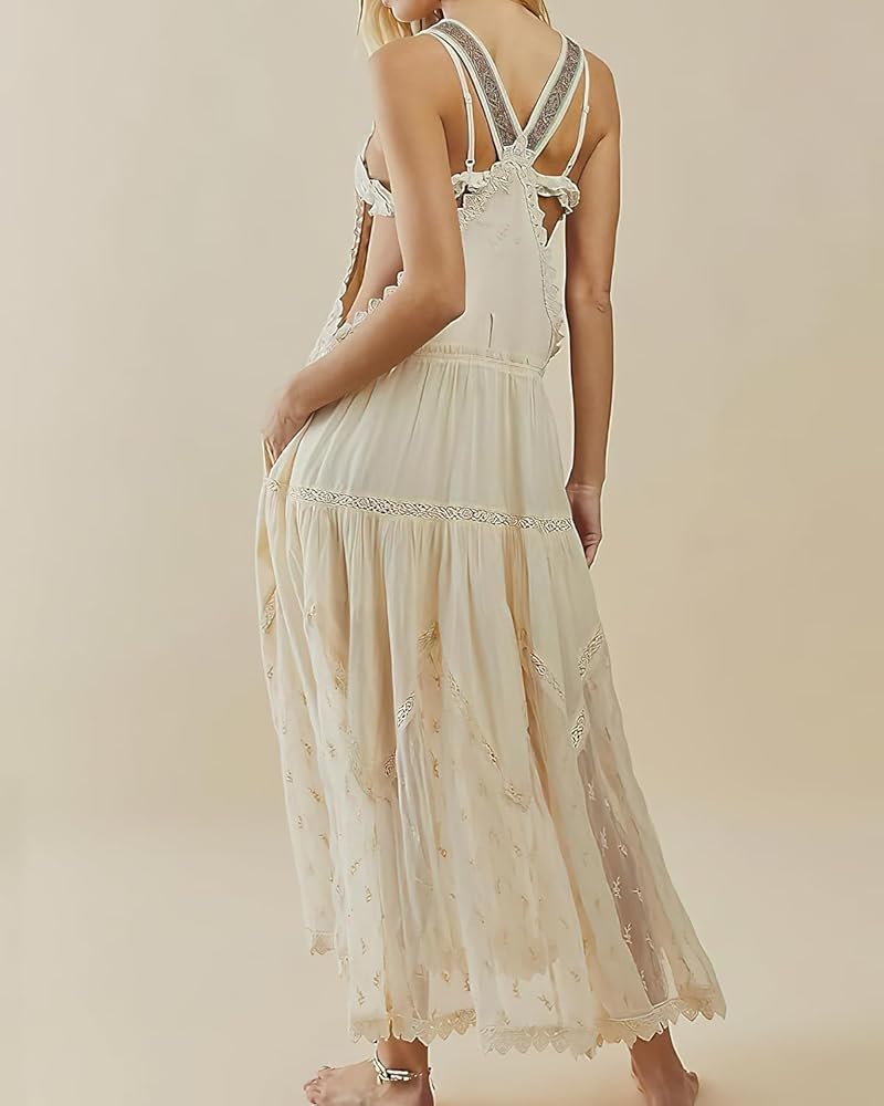 Ebossy Lace Tulle Bib Dress Women’s Small NWT