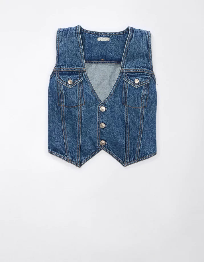 American Eagle Denim Vest Women’s Medium