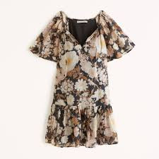 Abercrombie & Fitch Floral Dress Women’s Medium Tall Brown