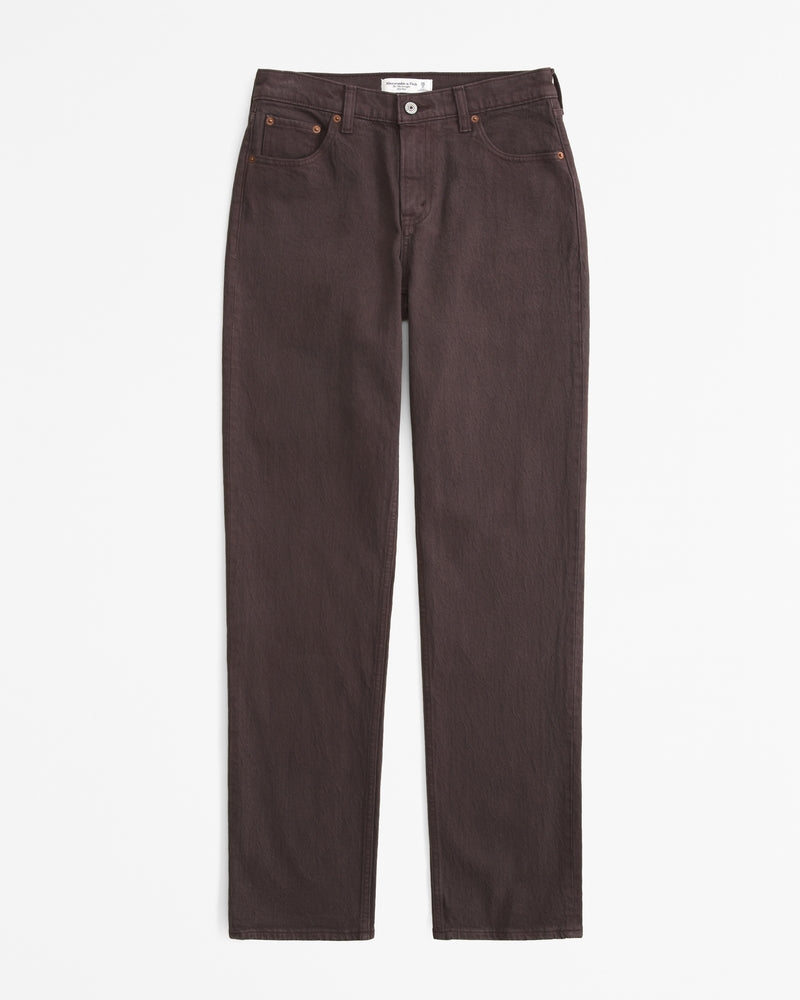 Abercrombie & Fitch Mid Rise 90s Straight Jean Women’s Size 2/26 Reg Brown