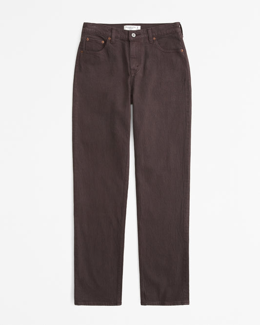 Abercrombie & Fitch Mid Rise 90s Straight Jean Women’s Size 2/26 Reg Brown