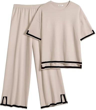 Knit Matching Set w Black Piping Women’s Small